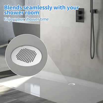 Shower Drain Cover, Drain Hair Catcher Snap-in Replacement Strainer | Chrome Plated Round Grate, Drain Protector Designed for 4.25" OD Standard Round Shower Drains