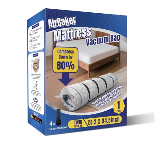 Vacuum Storage Bags for moving, Vacuum Seal Bags f... (Twin/Twin XL | Plastic)