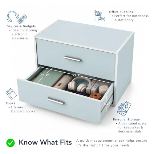 Homes: Inside + Out Apexa 2-Drawer Wooden Stackable Storage Drawers, Small Food Pantry Cabinet, Cajonera De Madera, Underbed Drawer Dorm Teen Room Decor & Bedroom, Home Office, Kitchen, White
