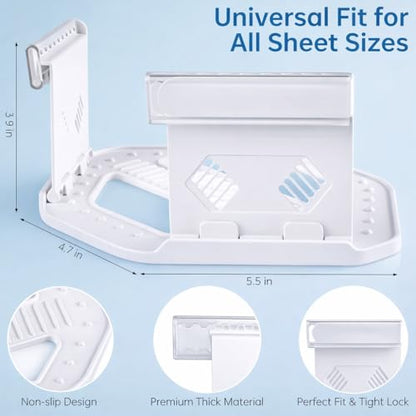 Bed Sheet Holders for Corners, Upgrade Bed Sheet Grippers Locks, 4PCS Fitted Sheet Holder Keep Sheets Firm & Tight, Non-Slip Sheet Clips for Fitted Sheets, Fit All Mattress Easy Install
