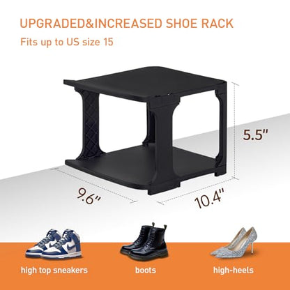 5 Tiers Vertical Shoe Rack, Narrow Free Standing Shoe Storage Organizer for Entryway and Small Closet, Stackable Shoe Holder Shelf Stability DIY, Black