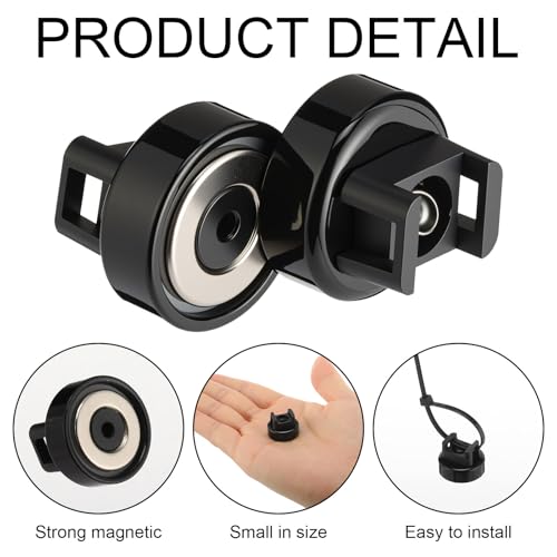 Yookeer 60 Pieces Magnet Zip Tie Mount 22 mm Heavy-duty Magnetic Zip Tie Mounts 22LBS Strong Multipurpose Wire Cable Holder Mount for Home Office Wire Management Marine Electrical Wiring
