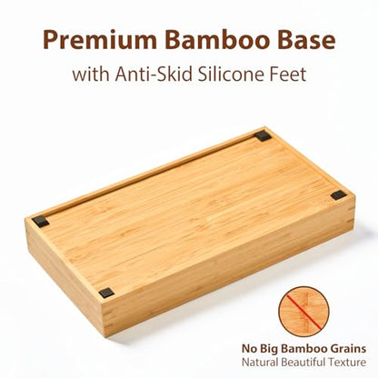 Bamboo Kitchen Drawer Organizer, 7 Inch Silverware Utensils Tray Holder for Small Drawer, Wood Caddy for Flatware Cutlery Knives