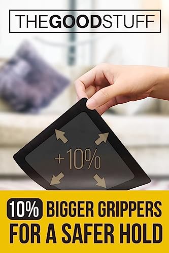 Rug Gripper for Hardwood Floors - 12 Pack Square Anti Slip Rug Corner Grippers for Area Rugs - Washable & Reusable Non Slip Rug Pads - Carpet Corners to Hold Rug in Place on Tile, Wood & Marble