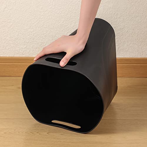 Small Trash Can, 3.5 Gallon Slim Garbage Can Plast... (Black | Plastic)