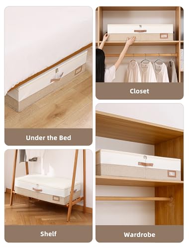 Wedding Dress Storage Box, Large Wedding Dress Preservation Box with 5 Cedar Wood Blocks, 30 Sheets of Acid-Free Tissue Paper, Microfiber Gloves, and Dust-Proof Bag-Beige&Linen Color