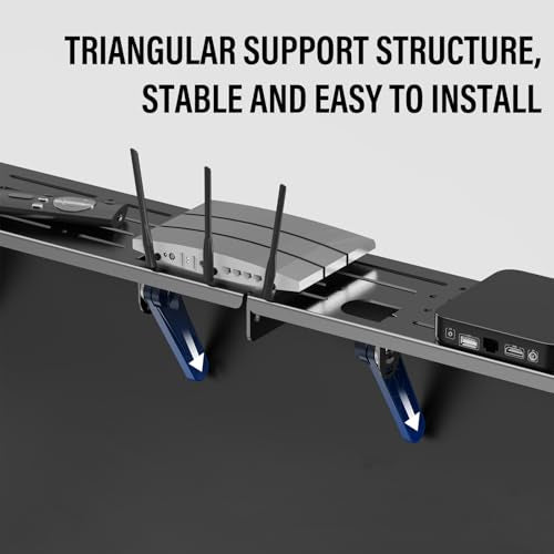 Adjustable Steel TV Top Shelf for Soundbar, Floating TV Stand | Universal Monitor Shelf ,Game Console, Cable Box, Router Shelves (34.65 x 4.33 inch)