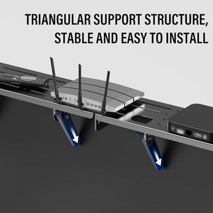Adjustable Steel TV Top Shelf for Soundbar, Floating TV Stand | Universal Monitor Shelf ,Game Console, Cable Box, Router Shelves (34.65 x 4.33 inch)