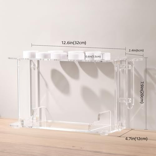 Hair Tool Holder for Dyson Airwrap, Acrylic Double-Layer Storage Holder, Hair Dryer Stand Wall Mounted or Desktop, Shark Hair Dryer Holder for Dyson & Shark Attachments, Transparent CHOCHOYAH