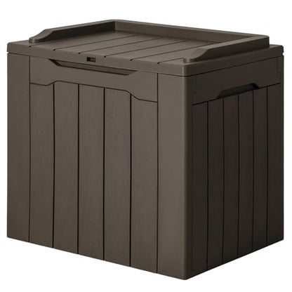 JUMMICO 31 Gallon Resin Deck Box Waterproof Outdoor Storage Boxes | for Patio Furniture Cushions and Garden Tools