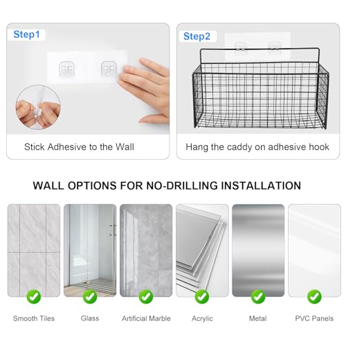 2 Pack Large Adhesive Kitchen Cabinet Door Organizer - Lid Organizer Inside Cabinet Wall Mounted Pantry Door Caddy for Kitchen Containers Lid Kitchen Under Sink Basket