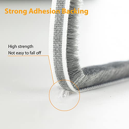 Bruiefpap 39.4FT Weather Stripping for Doors and Windows, Self-Adhesive Soundproofing Door Seal, Door Insulation for Sliding, Exterior, Frames and Front, 0.35'' Wide x 0.2'' Thick, White