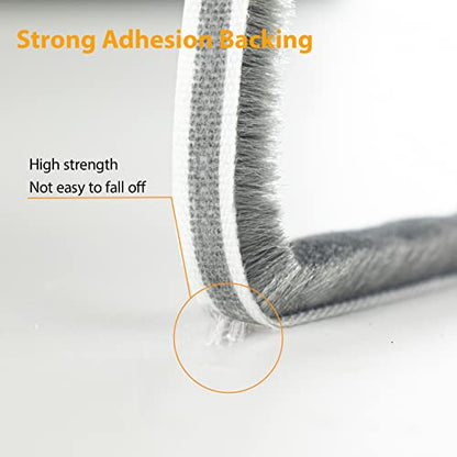 Bruiefpap 39.4FT Weather Stripping for Doors and Windows, Self-Adhesive Soundproofing Door Seal, Door Insulation for Sliding, Exterior, Frames and Front, 0.35'' Wide x 0.2'' Thick, White