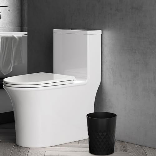 3 Pack Small Bathroom Trash Can with Trash Bags Plastic Garbage Can Black | Sturdy Stylish Decor Round Plastic Waste Basket Bin for Kitchen Bedroom Office Craft Room College Dorm Essentials