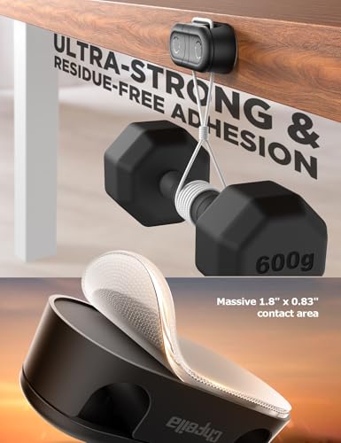 Magnetic Cable Clips - Chfeila 4Pack Cord Holder Clips, Cord Management | Double Cord Clip, 360° Rotatable Cord Organizer, Wire Organizer Holder for Nightstand, Home Office Desk Accessories Decor