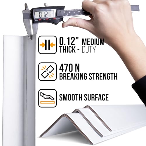 36" x 2" x 2" Reinforced Cardboard Edge Protectors, Pack of 48 | 0.12" Thick Medium-Duty Cardboard Corner Protectors for Shipping – American Quality V-Board Pallet Edge Protectors