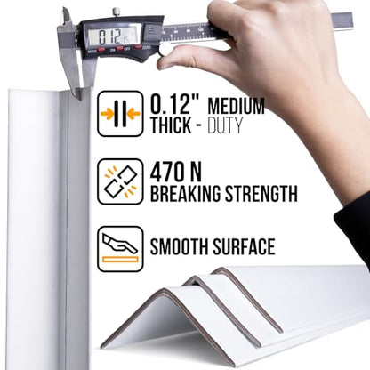36" x 2" x 2" Reinforced Cardboard Edge Protectors, Pack of 48 | 0.12" Thick Medium-Duty Cardboard Corner Protectors for Shipping – American Quality V-Board Pallet Edge Protectors