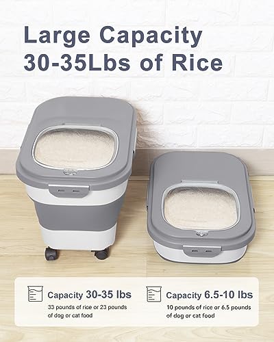 20-30 Lbs Rice Storage Container,Collapsible Food Storage Containers