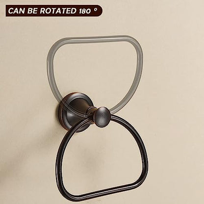Bronze Towel Ring,Bathroom Hand Towel Holder,Oil Rubbed Towel Hanger Wall Mount Farmhouse Towel Rack Rustic Bath Accessories Half Round