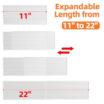 MUDEELA Clear Spice Drawer Organizer, 4 Tier- 2 Set (8 Packs) Spice Rack for Drawer, Expandable From 11" to 22" Kitchen Seasoning Organizers and Storage for Drawer (Jars not included)