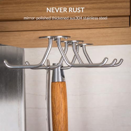 Mug Hooks Under Cabinet Coffee Cup Organizer Ceili... (Stainless Steel)