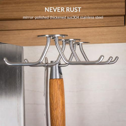 Mug Hooks Under Cabinet Coffee Cup Organizer Ceili... (Stainless Steel)