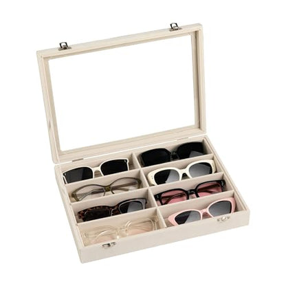 8-Slot Sunglass Organizer,Velvet Sunglass Holder for Drawer | Vanity Glass Holder,Sunglass Case For Multiple Sunglass,Sunglass Tray for Drawer,Sunglass Box for Women,Eyeglass Organizer