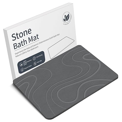 Stone Bath Mat Diatomaceous Earth Shower Mat Non-S...