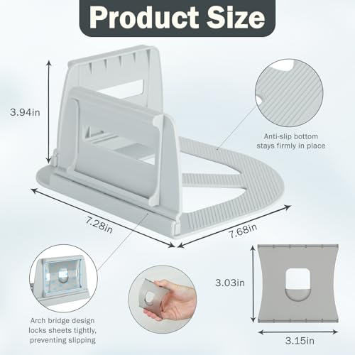 VOOWO Bed Sheet Holders For Corners - Bed Lock Sheet Holder Keep Sheets Firm & Tight, Heavy Duty Fitted Sheets Corner Holders, Mattress Corner Clips Bedsheet Gripper For King Queen Size Beds, Set of 4
