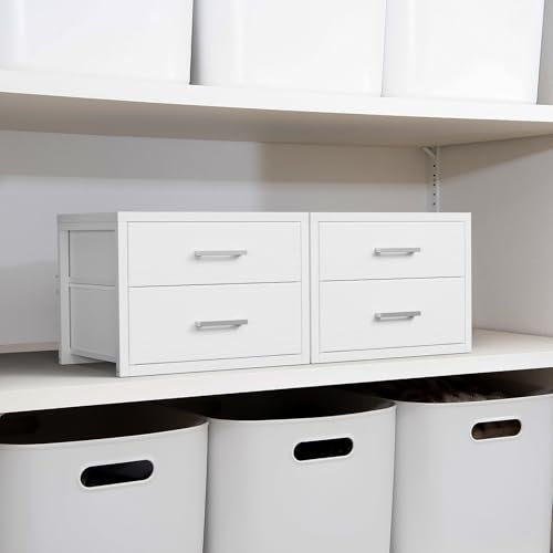 BOLUO Small Closet Organizer Drawers,Underwear and Bra Organizer with Divider for Socks,Fabric College Dorm Storage White
