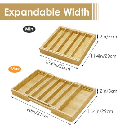 Bamboo K Cup Holder, Compatible with Nespresso Vertuo Capsules | 25-45 K Cup Drawer Organizer, Expandable K Pods Storage Tea bag organizer for Home Office and Kitchen