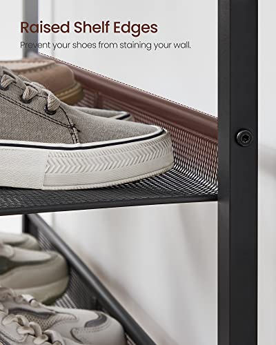 VASAGLE Shoe Rack for Entryway, Freestanding, Adjustable, Industrial | 5-Tier Shoe Rack Organizer with Storage Shelves and Spacious Top, Rustic Brown and Ink Black ULBS038B01