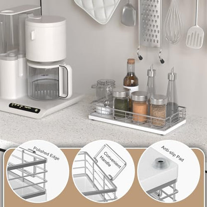 Toilet Paper Basket, 13 Inch Bathroom Toilet Tank Basket with Handles White | Bathroom Basket, Back of Toilet Basket, Toilet Tank Tray, Toilet Organizer for Toilet Paper Storage, Toiletries & Essentials