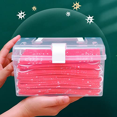 Mask Dispenser with Lid,High Capacity Mask Storage Box for Home Office School (Single Buckle)