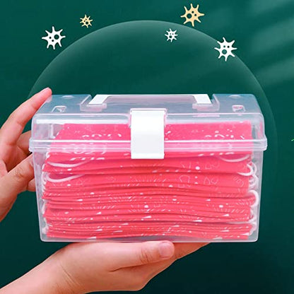 Mask Dispenser with Lid,High Capacity Mask Storage Box for Home Office School (Single Buckle)
