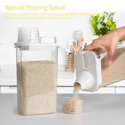 Rice Container,Rice Storage Container,3-5 Lbs Tcereal Storage Container | Suitable for Home Kitchen Rice, Soybean Food Storage,Pet Food Storage Containers