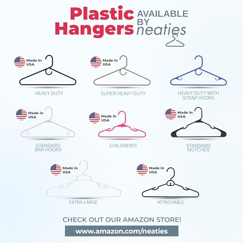 Heavy Duty Clothes Hangers 18 Pack – Made in the USA – 8lb Capacity Plastic Hangers for Adult Clothing – Durable for Pants, Coats, Jackets, or Jeans – Gray