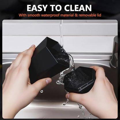 Car Trash Can with Lid, Leakproof, 30 Trash Bags, Black, 2 Pack | Small Garbage Can for Car, Car Accessories for Interior, Multipurpose Organizers and Storage Solutions for Home, Office