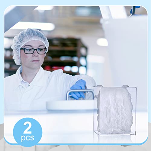 2 Pcs Acrylic Dispenser for Hairnet, Emesis Bags, Wall Mount Clear Acrylic Face Mask Holder for Beard Nets, Safety Glasses, Shoe Covers