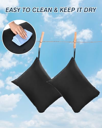 2Pcs Large Laundry Bags 24x32 inch Wet Dry Bag Reu... (Black | Oxford Cloth)
