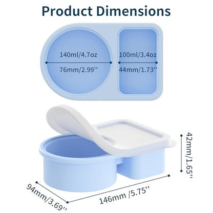 5 Pack Silicone Snack Containers with Lids, Reusable Snackle Box, 8 oz