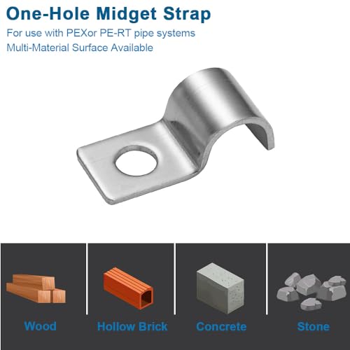 Conduit Pipe Clamps, 304 Ss Pipe Mounting Brackets, Metal One-Hole P-Type Clips Heavy Duty Unilateral Wire Clips for Tube or Wire Cord Installation | OD 1" | 25 Pcs