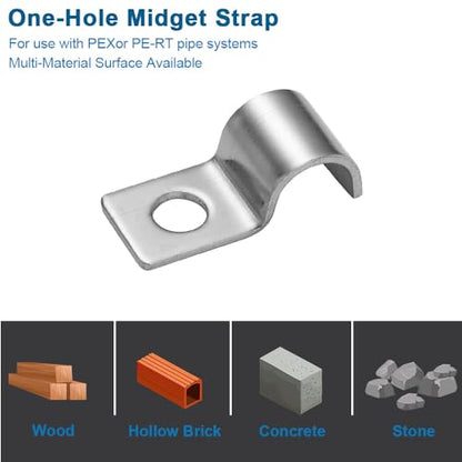 Conduit Pipe Clamps, 304 Ss Pipe Mounting Brackets, Metal One-Hole P-Type Clips Heavy Duty Unilateral Wire Clips for Tube or Wire Cord Installation | OD 1" | 25 Pcs