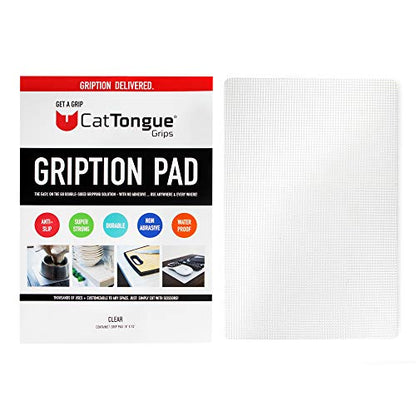 8"x12" Non-Slip Grip Pad, Non-Adhesive, Clear, 1-Pk | Gription's unique non-rubber material with double-sided traction is perfect for desks, workstations & countertops