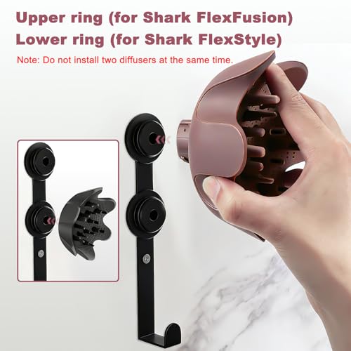 Wall Mount for Shark FlexFusion and FlexStyle, Cord Hanger | Organizer for curling wand, curlers, brushes, diffuser and attachments; space-saving accessory storage for bathroom use