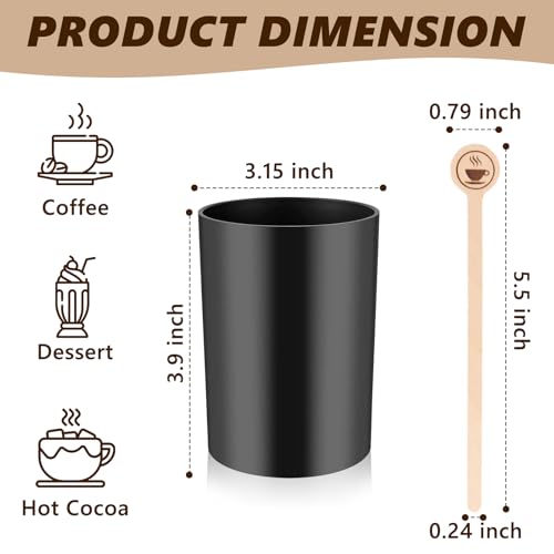 100 PCS Coffee Stirrer and Holder Set 6 inch Wooden Coffee Stirrers with Round Ends Disposable Coffee Stir Sticks Beverage Stirrer Sticks Plastic Drink Stirrer Holder for Cafe Drink Stations Bar