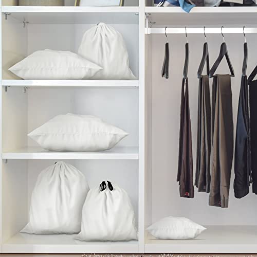 Woanger 10 Pcs Dust Cover Bags Large Dustproof Drawstring Washable Breathable Storage Bag with 2 Sizes, Reusable for Shoes Purses Handbags Travel Packing Luggage Toys Organizer Home Storage