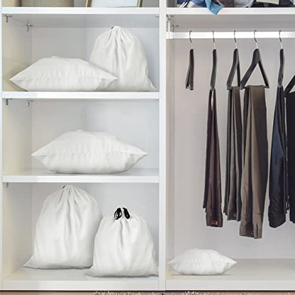 Woanger 10 Pcs Dust Cover Bags Large Dustproof Drawstring Washable Breathable Storage Bag with 2 Sizes, Reusable for Shoes Purses Handbags Travel Packing Luggage Toys Organizer Home Storage