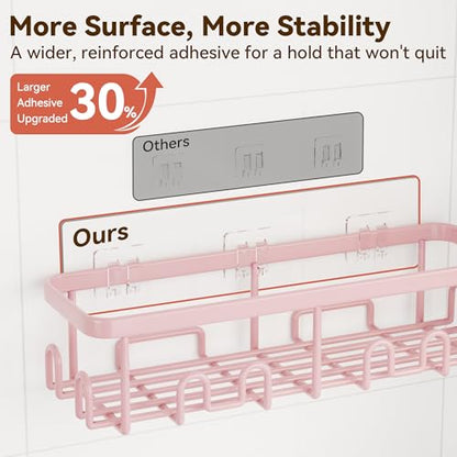 Shower Caddy Adhesive, Rustproof Shower Organizer, Wall Shower Rack | Large Capacity Shower Shelves for Inside Shower, No Drill Shower Storage, Shampoo Shower Holder, Bathroom Shower Shelf