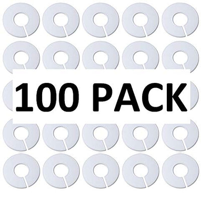 White Round Plastic Blank Rack Size Dividers - Multi-Pack (100)